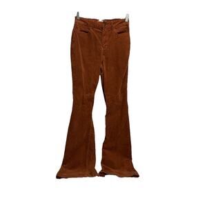 Wrangler Womens High Rise Fierce Flare Cords Corduroy Pants Brown Western 2x34
